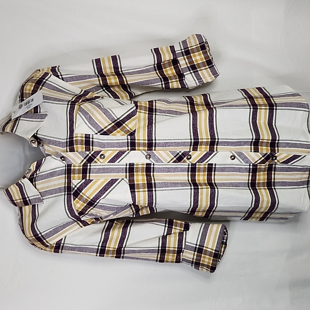 NWT Natural Reflections Women's Plaid Flannel Button-down